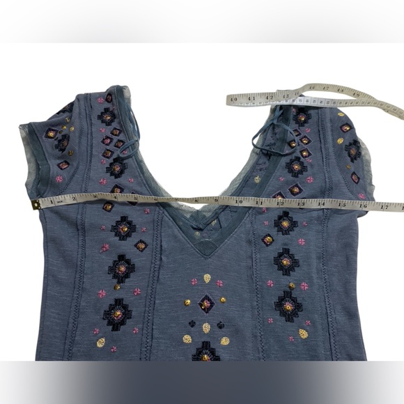 Free People - Embroidered sequins body-con mini dress - Picture 6 of 9